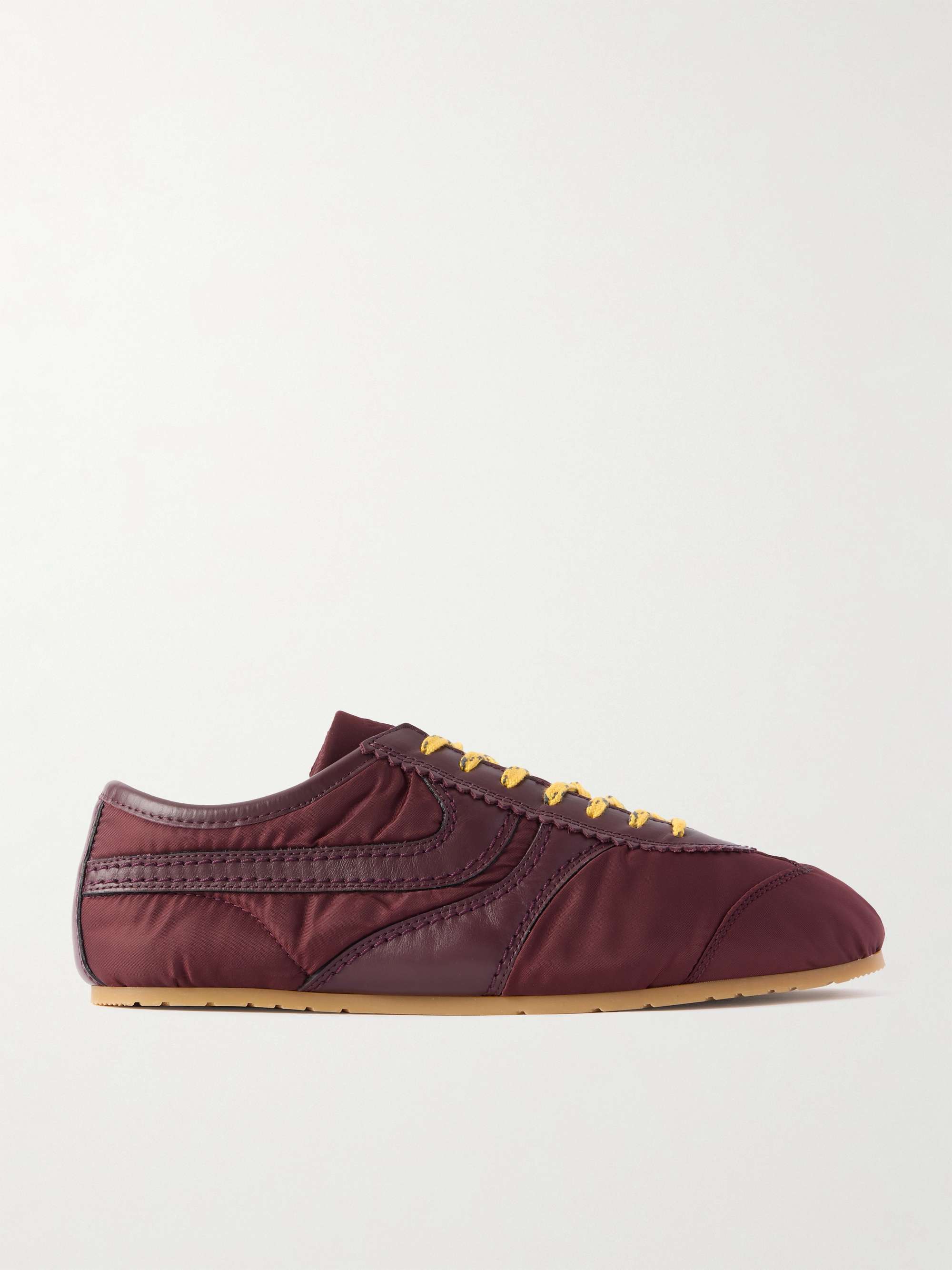 Leather-Trimmed Shell Sneakers