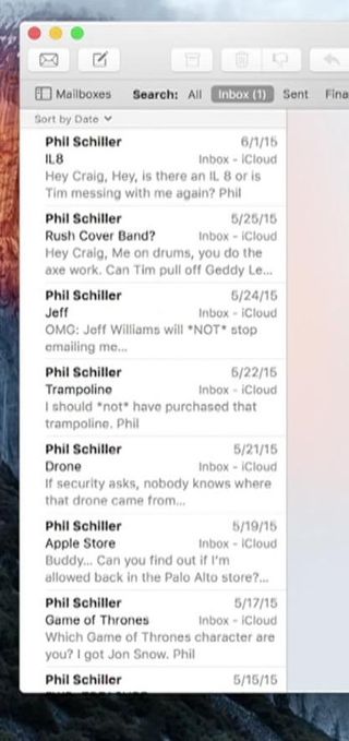 Phil Schiller's outbox in Mail