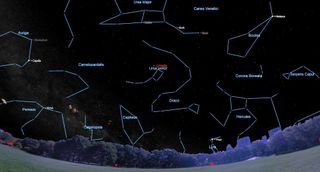 Ursid meteors will appear to radiate from a position in the sky above the Little Dipper (Ursa Minor) near Polaris, but the meteors can appear anywhere in the sky.