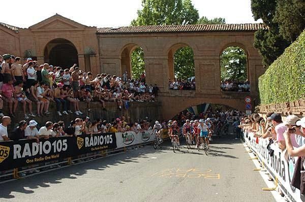 Racers are close to the finish line on stage 14.