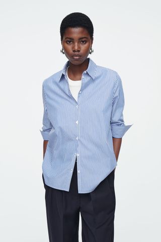 Curved-Hem Cotton Shirt