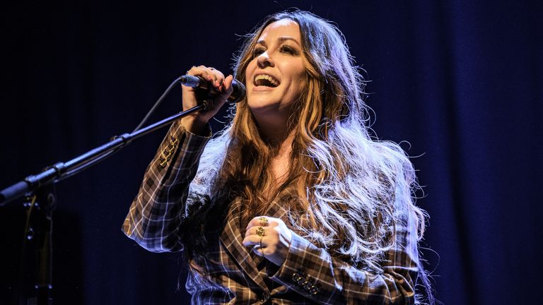  Alanis Morissette performs at O2 Shepherd's Bush Empire on March 04, 2020 in London, England.