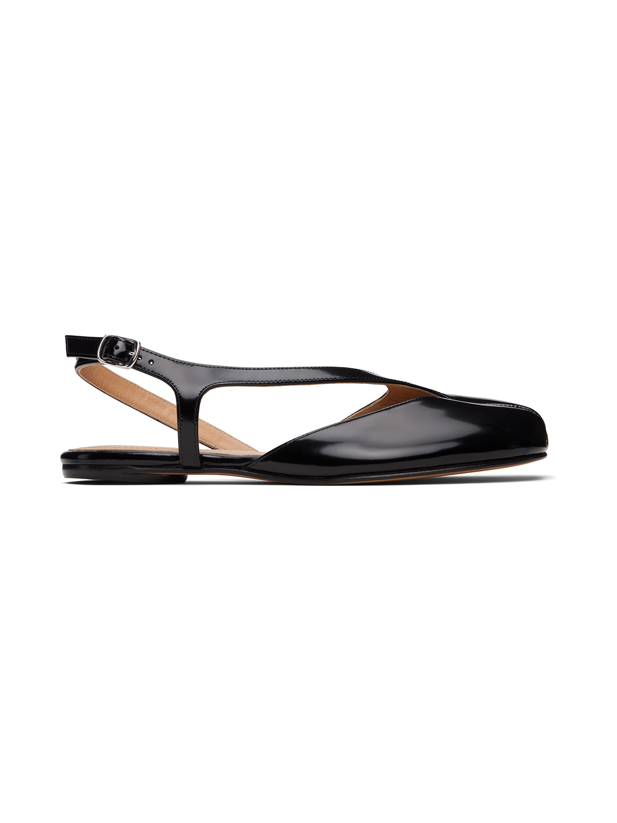 Black Tabi Slingback Ballerina Flats