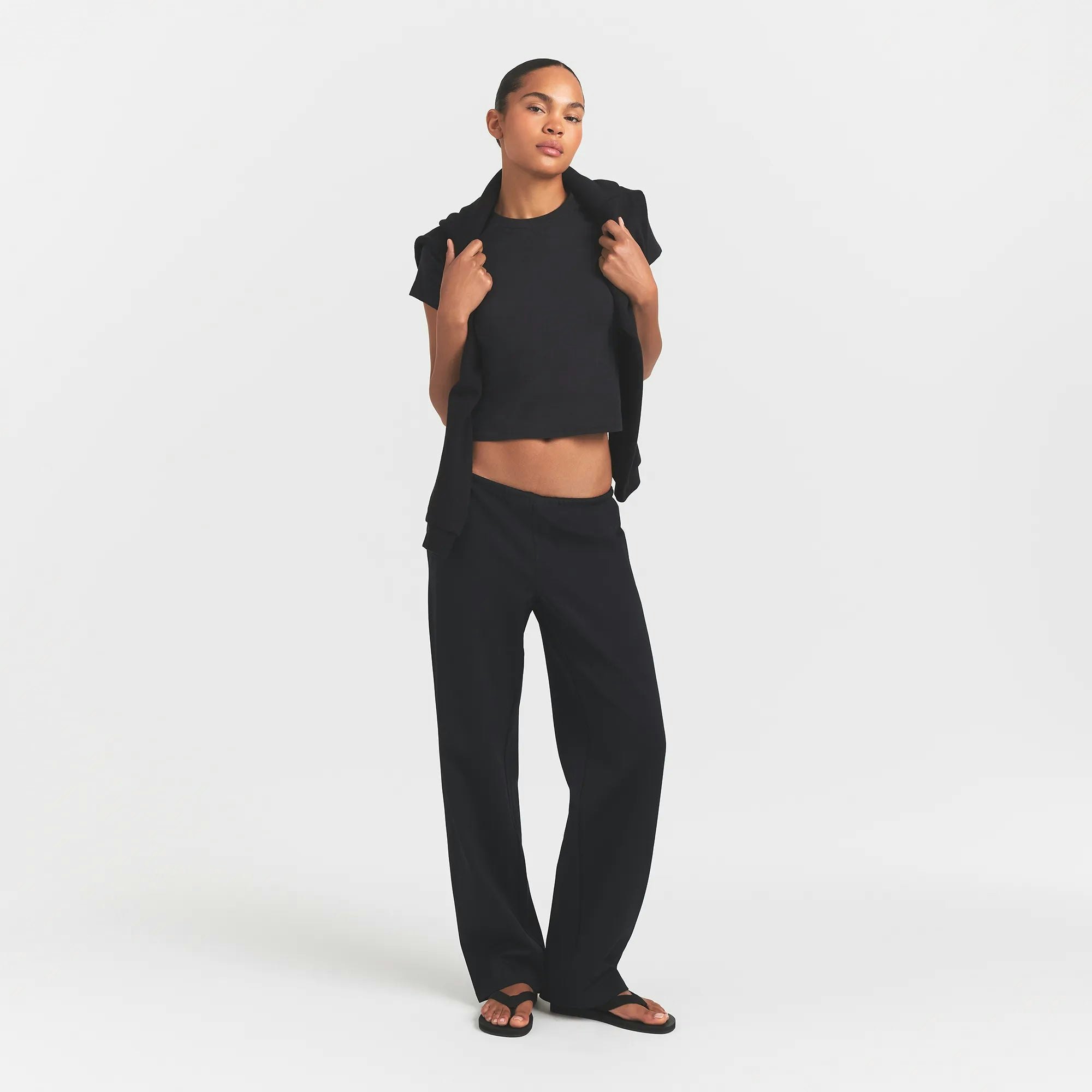 Heavyweight Crepe Straight Leg Pant | Obsidian | Xxs