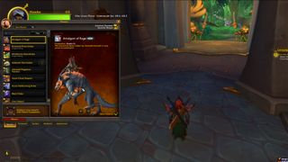 World of Warcraft mount journal menu