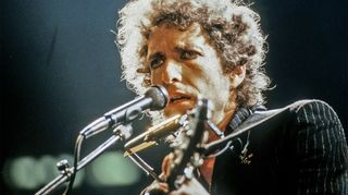 Singer-songwriter Bob Dylan performing in Rome, Italy, 19th June 1984. 