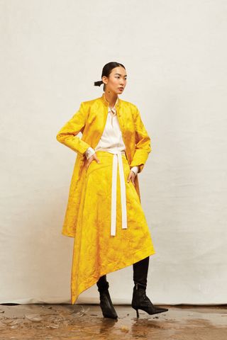 yellow skirt set