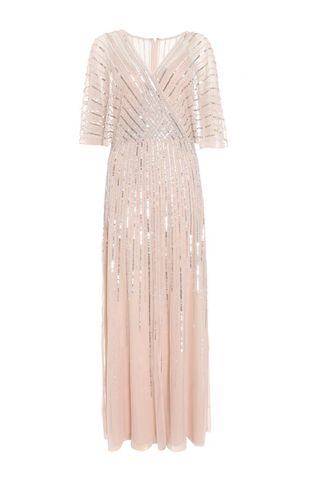 Embellished Sequin Evening Dress