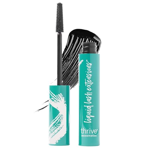 Thrive Causemetics Liquid Lash Extensions Mascara, Tubing Thrive Mascara Lengthening, Volumizing &amp;amp; Curling, Smudge Proof, Washable, No Clumping or Flaking, Vegan &amp;amp; Cruelty Free, Brynn (rich Black)