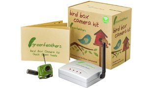 Product shot of Green Feathers Wireless Bird Box SD - one of the best best bird box cameras