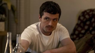 Josh Hutcherson in a white tee shirt in I Love LA