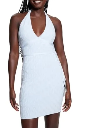Guess Women's Sleeveless Wavy Rib Lucia Dress, Sky High