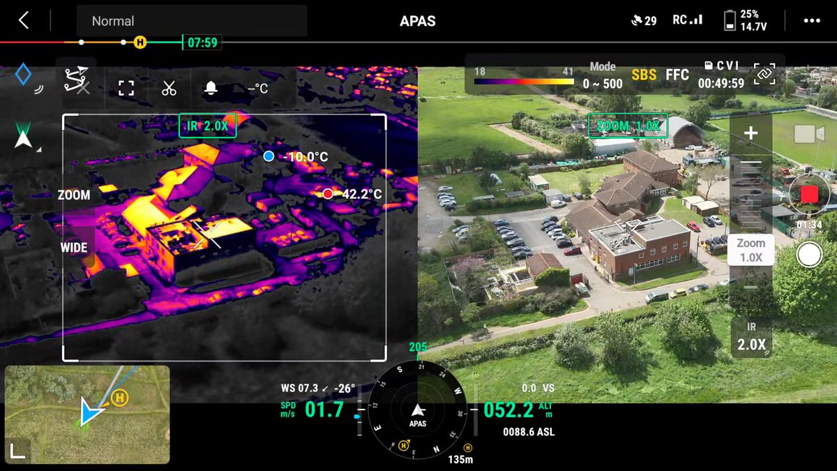 Mavic 3T Thermal Side by Side image of buildings