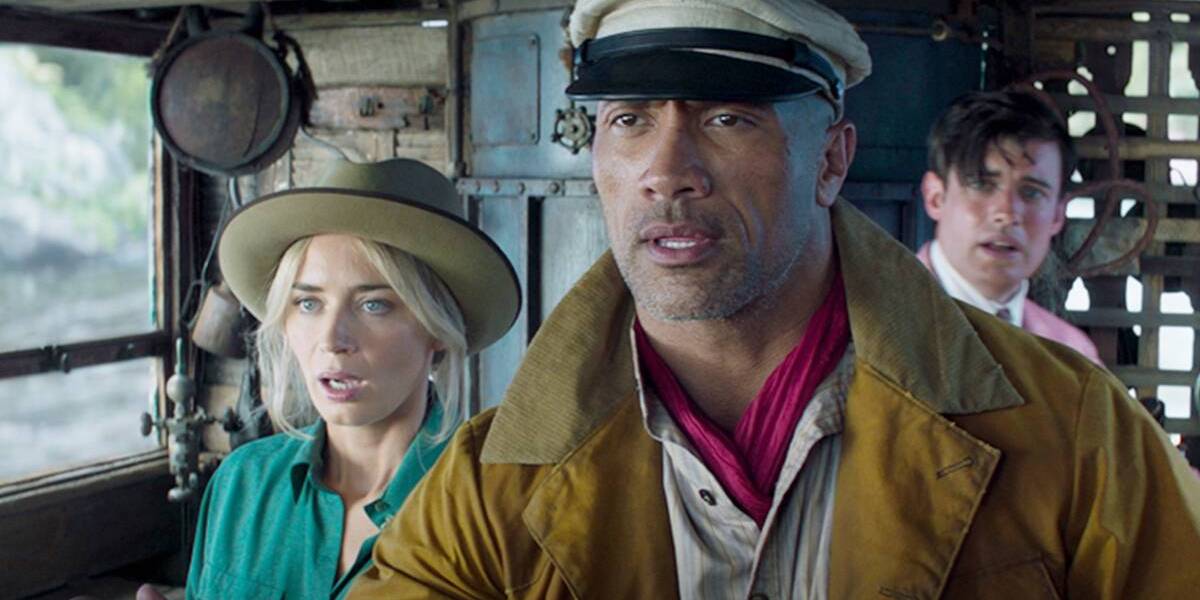 Emily Blunt and Dwayne Johnson in Jungle Cruise