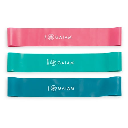 Gaiam Mini Loop Band Kit, 3 Pack of Resistance Bands