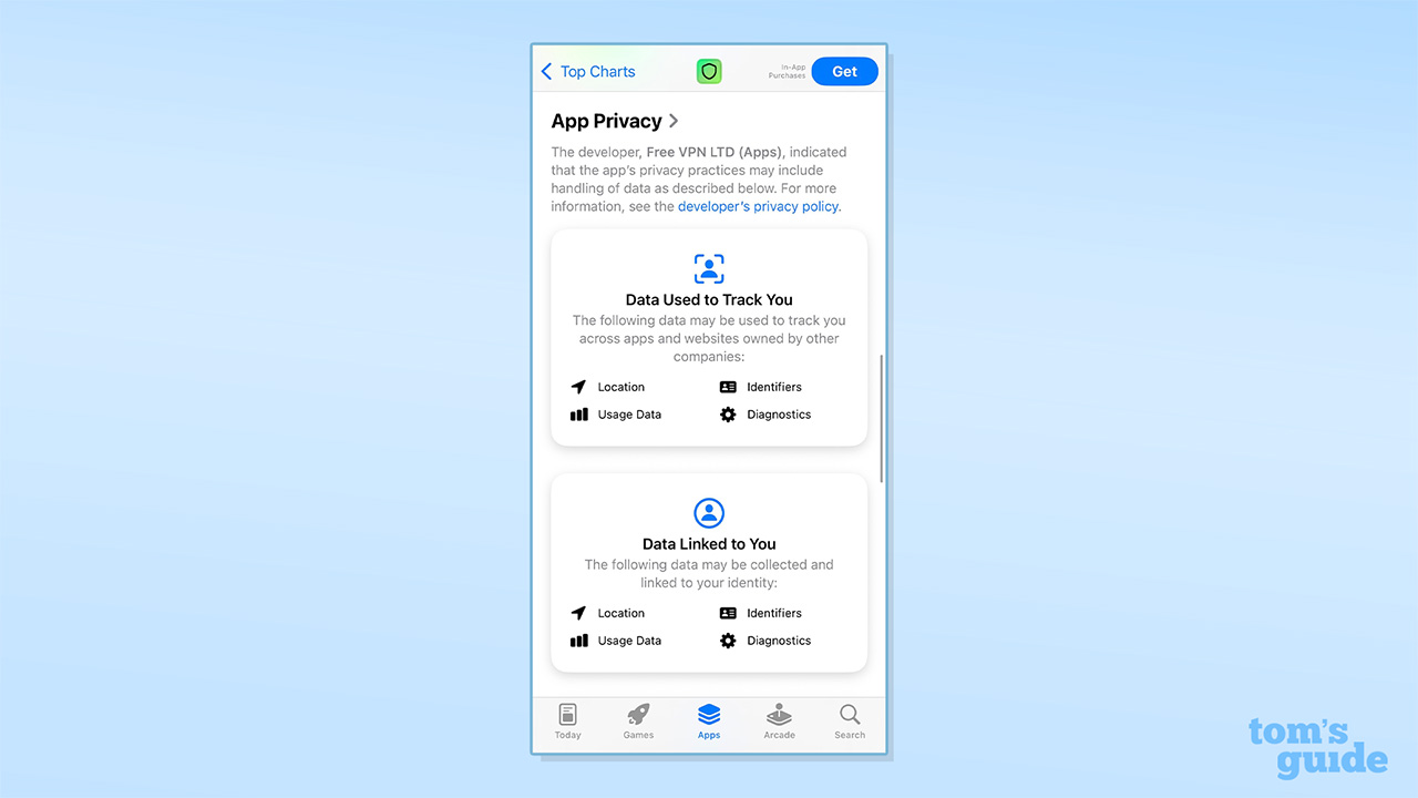 Screenshot of Free VPN: Unlimited VPN Proxy on UK App Store