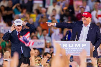 Sen. Jeff Sessions and Donald Trump during a 2015 rally.