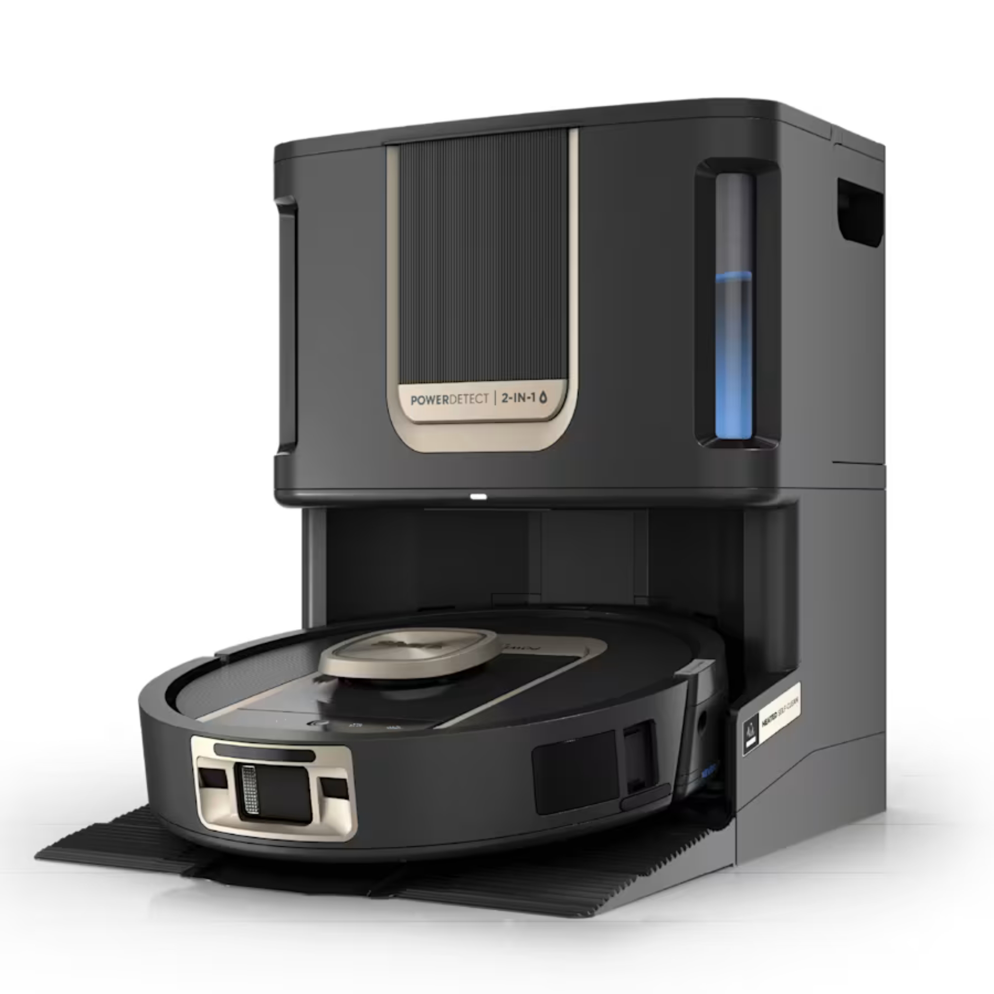 Shark PowerDetect ThermoCharged 2-in-1 Robot Vacuum and Mop NeverTouch Pro against white background.