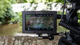 Blackmagic Video Assist 5 3G video monitor outside