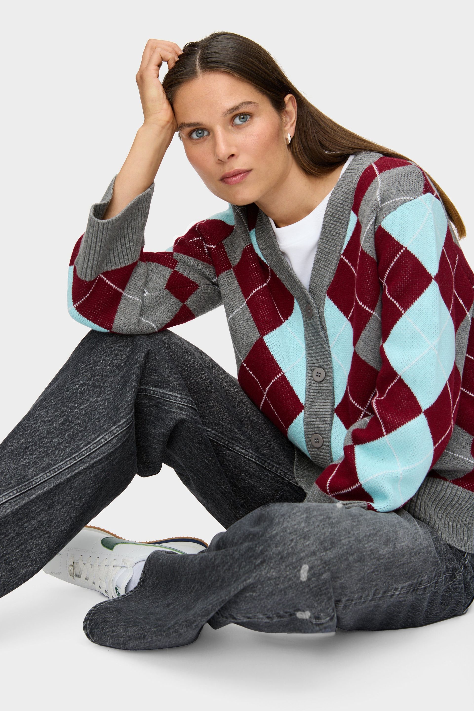 Lb Renee Merino Argyle Cardigan
