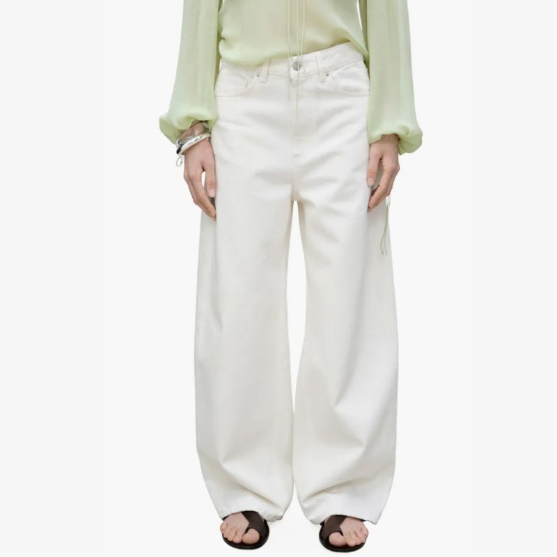 white barrel jeans