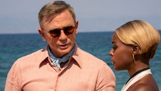 Daniel Craig and Janelle Monae in Glass Onion: A Knives Out Mystery