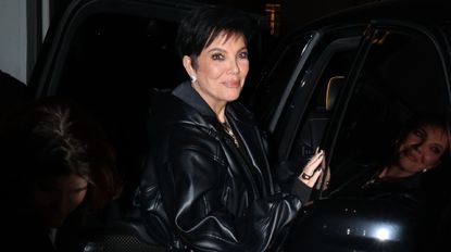 Kris Jenner in a leather outfit like Kylie Jenner's