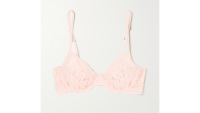 La Perla Fall In Love Cotton-Blend Leavers Lace and Stretch-Tulle Underwired Bra, $365 [£285], Net-A-Porter