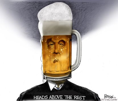 Political cartoon U.S. Brett Kavanaugh Supreme Court beer