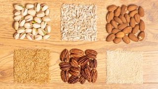 Foods rich in iron, including nuts