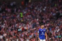 Lisandro Martinez of Manchester United looks on