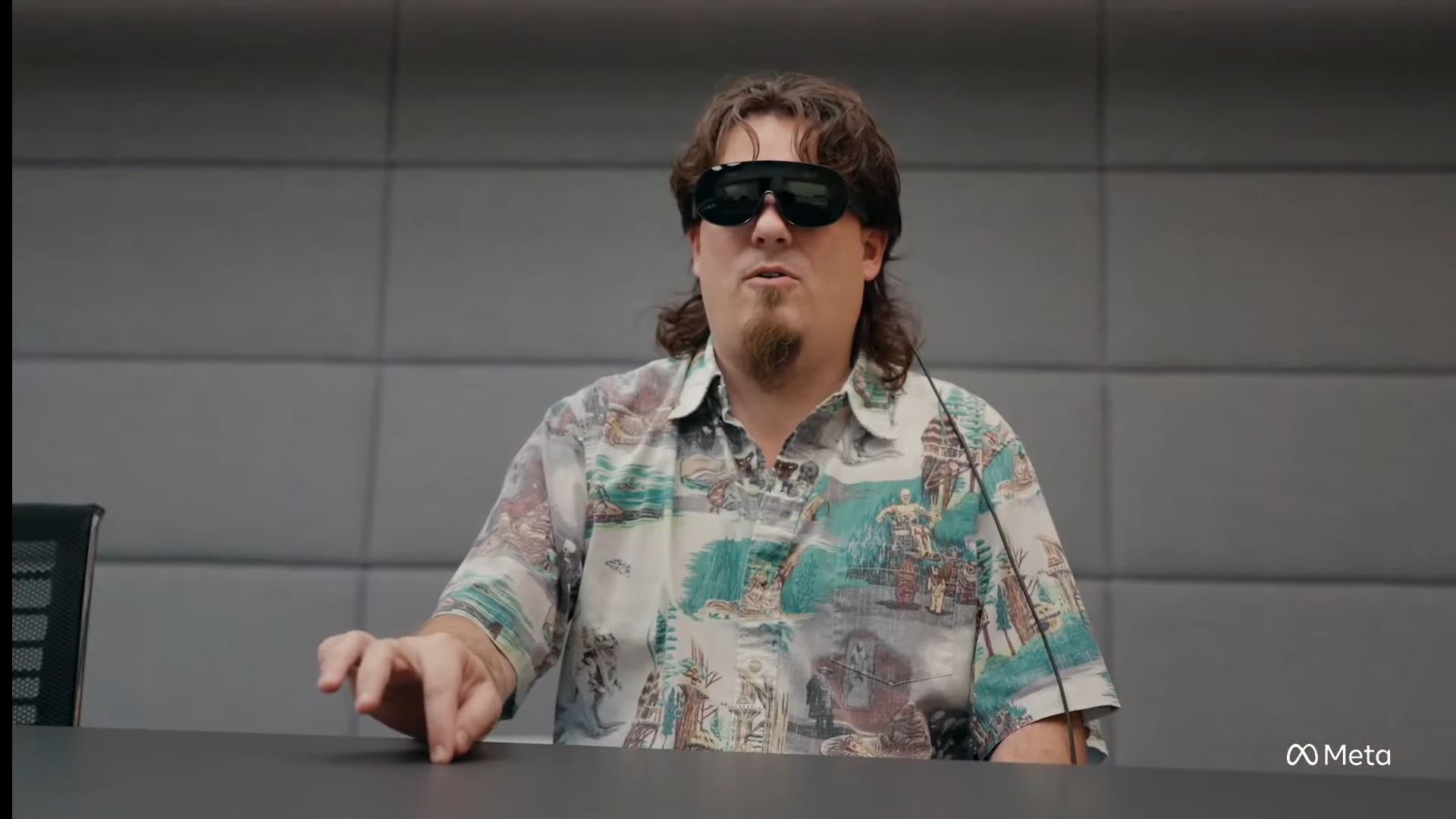 Lucky Palmer wearing Meta VR glasses