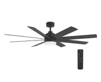 Celene 62 in. LED Indoor/Outdoor Matte Black Ceiling Fan:&nbsp;now $199 at Home Depot