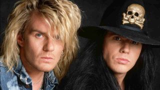 The Cult&rsquo;s Billy Duffy and Ian Astbury posing for a photograph in 1987