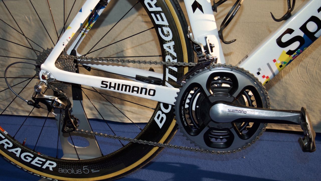 The Madone is equipped with mechanical Shimano Dura-Ace.