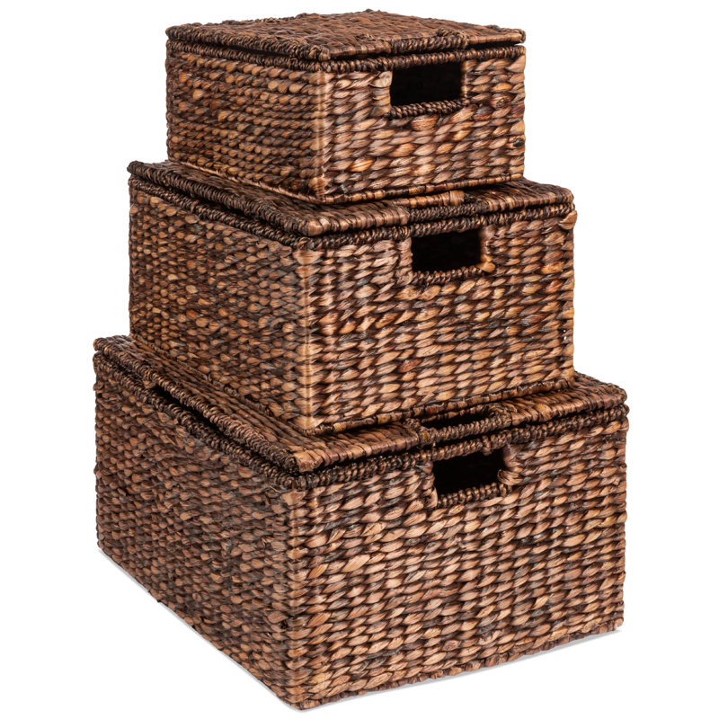 Bayou Breeze 3 Piece Wicker General Basket Set &amp;amp; Reviews | Wayfair