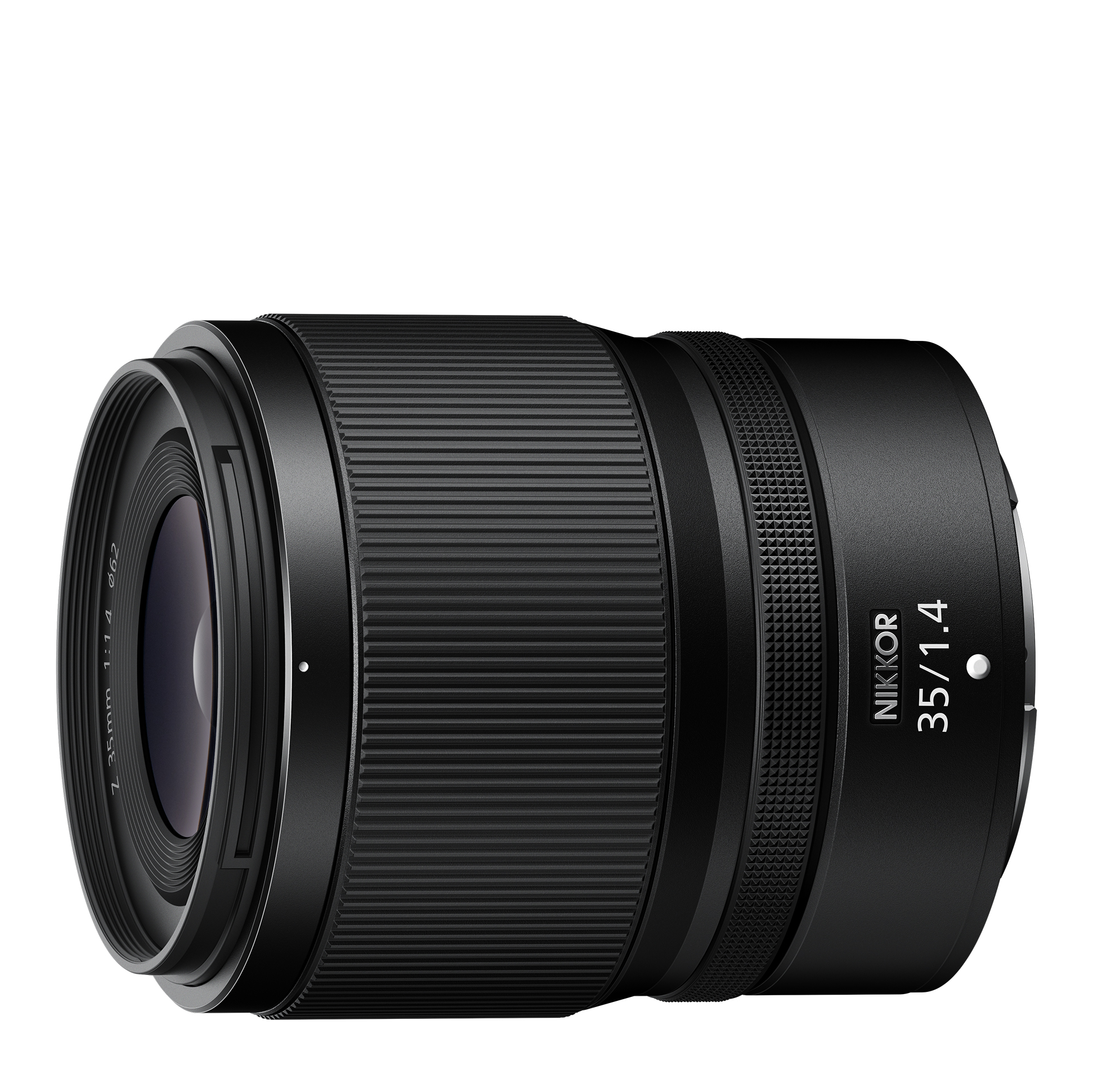Nikon Z 35mm f/1.4 on a white background