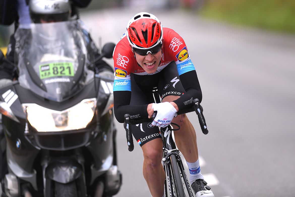 Bob Jungels off the front at La Fl&egrave;che Wallonne