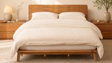 The Flexispot Hako G1 - a heavy duty solid wood bed frame inspired by Japandi design