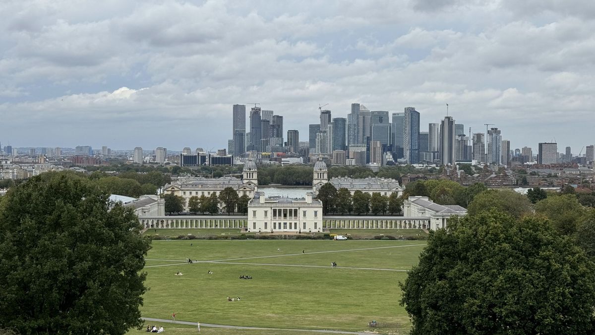 The East London skyline from Greenwich Park