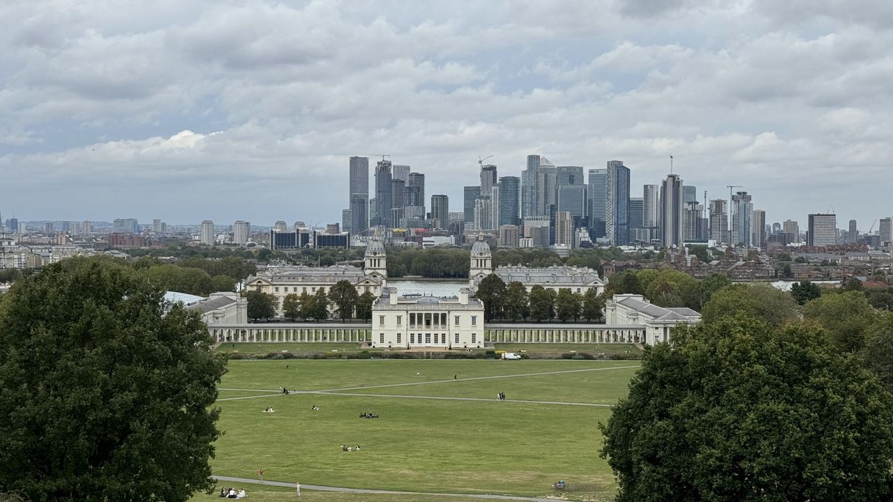The East London skyline from Greenwich Park