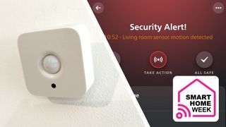 Philips Hue Motion Sensor on wall, and detection alert in app