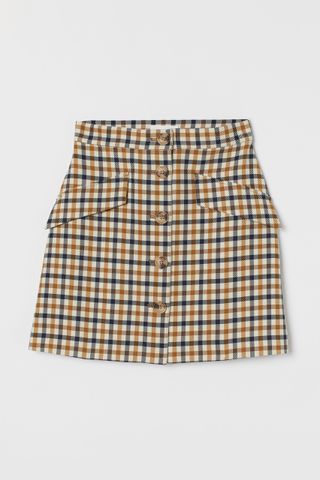Button-front skirt