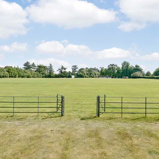 Garden with metal gate