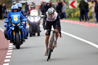 Tadej Pogacar sprints towards Oudenaarde at the Tour of Flanders 2023