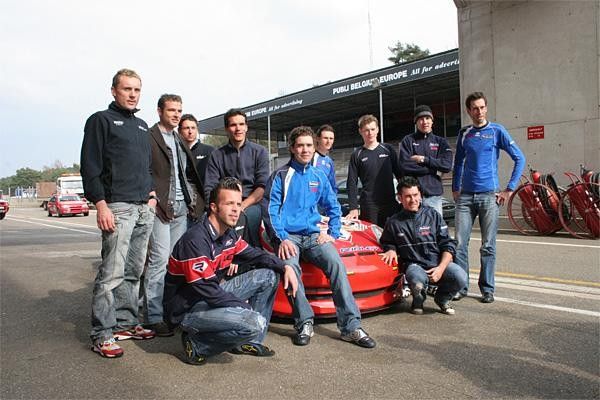 Some of the pro riders pose