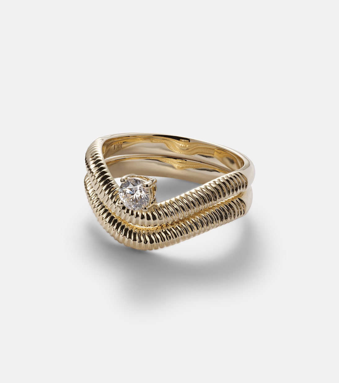 Tina Set of Two 14kt Gold Rings With Diamond