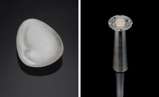 Pictured left: Brushstroke, by Rauni Higson, 2016. Right: Silver Vase With A Mokume Gane Rim, by Alistair McCallum, 2015