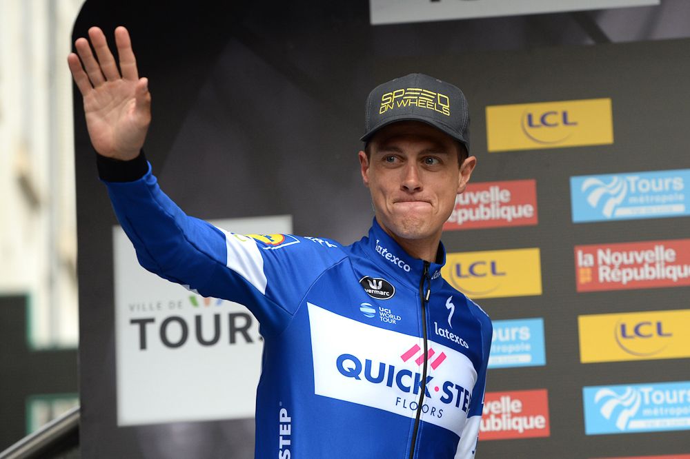 Niki Terpstra waves to the crowd at Paris-Tours, his final race with Quick-Step Floors