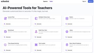 SchoolAI tools